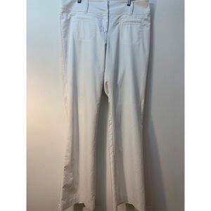 Cache White Lined Casual Career Summer  Pants Size 12 With Pockets